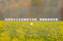 科技型中小企业抽查不合格，质量隐患亟待重视