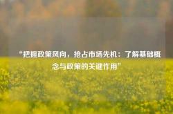 “把握政策风向，抢占市场先机：了解基础概念与政策的关键作用”