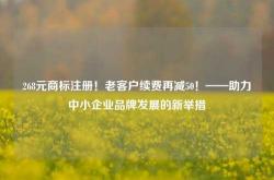 268元商标注册！老客户续费再减50！——助力中小企业品牌发展的新举措