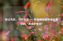 抢占先机，守护创意——影视编剧剧本版权登记的“黄金护身符”