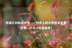 政策红利赋能梦想——残疾人创业执照享多重优惠，开启人生新篇章！