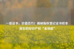 一纸证书，价值百万！揭秘版权登记证书样本背后的知识产权“金钥匙”