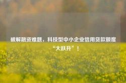破解融资难题，科技型中小企业信用贷款额度“大跃升”！