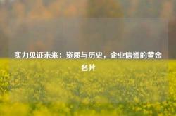 实力见证未来：资质与历史，企业信誉的黄金名片
