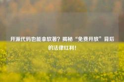 开源代码也能拿软著？揭秘“免费开放”背后的法律红利！
