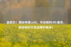 超低价！商标申请268元，专业顾问1对1服务，助你轻松打造品牌护城河！