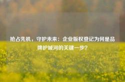 抢占先机，守护未来：企业版权登记为何是品牌护城河的关键一步？