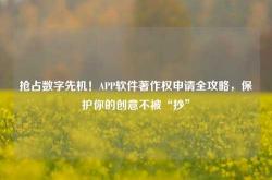抢占数字先机！APP软件著作权申请全攻略，保护你的创意不被“抄”