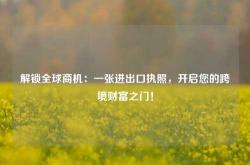 解锁全球商机：一张进出口执照，开启您的跨境财富之门！