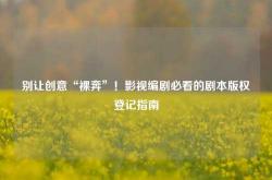 别让创意“裸奔”！影视编剧必看的剧本版权登记指南