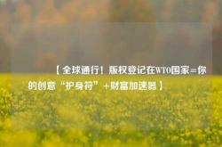 🔥【全球通行！版权登记在WTO国家=你的创意“护身符”+财富加速器】🔥