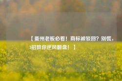 🔥【衢州老板必看！商标被驳回？别慌，3招教你逆风翻盘！】🔥