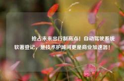 🚗 抢占未来出行制高点！自动驾驶系统软著登记，是技术护城河更是商业加速器！