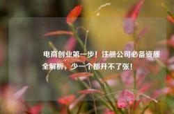 🔥电商创业第一步！注册公司必备资质全解析，少一个都开不了张！