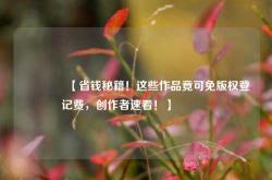 🔥【省钱秘籍！这些作品竟可免版权登记费，创作者速看！】🔥