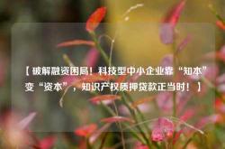 【破解融资困局！科技型中小企业靠“知本”变“资本”，知识产权质押贷款正当时！】