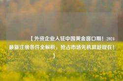 🔥【外资企业入驻中国黄金窗口期！2024最新注册条件全解析，抢占市场先机就趁现在！】🔥