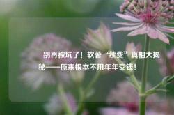 🔥别再被坑了！软著“续费”真相大揭秘——原来根本不用年年交钱！