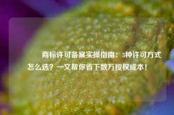 🔥商标许可备案实操指南：3种许可方式怎么选？一文帮你省下数万授权成本！