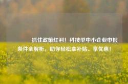 🔥抓住政策红利！科技型中小企业申报条件全解析，助你轻松拿补贴、享优惠！