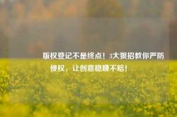 🔥版权登记不是终点！3大狠招教你严防侵权，让创意稳赚不赔！