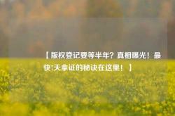 🔥【版权登记要等半年？真相曝光！最快7天拿证的秘诀在这里！】