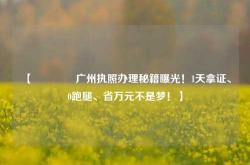 【🔥广州执照办理秘籍曝光！1天拿证、0跑腿、省万元不是梦！】
