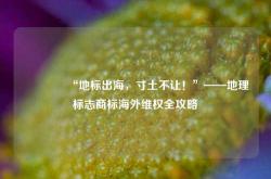 🌍“地标出海，寸土不让！”——地理标志商标海外维权全攻略