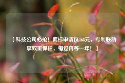 【科技公司必抢！商标申请仅268元，专利联动享双重保护，错过再等一年！】