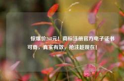 🔥惊爆价268元！商标注册官方电子证书可查，真实有效，抢注趁现在！