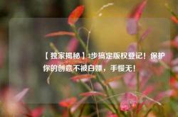 🔥【独家揭秘】3步搞定版权登记！保护你的创意不被白嫖，手慢无！