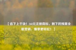 【省下上千块！268元注册商标，剩下的预算全砸营销，爆单更轻松！】