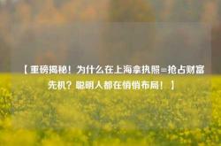【重磅揭秘！为什么在上海拿执照=抢占财富先机？聪明人都在悄悄布局！】