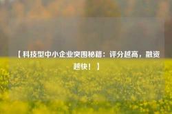 【科技型中小企业突围秘籍：评分越高，融资越快！】