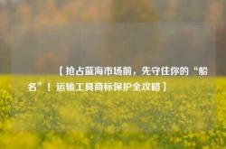 🚢【抢占蓝海市场前，先守住你的“船名”！运输工具商标保护全攻略】🚢