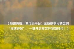 【颠覆传统！低代码平台：企业数字化转型的“加速神器”，一键开启高效开发新时代！】