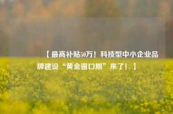 🔥【最高补贴50万！科技型中小企业品牌建设“黄金窗口期”来了！】