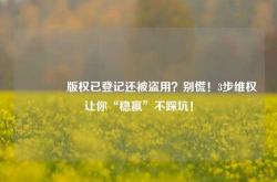 🔥版权已登记还被盗用？别慌！3步维权让你“稳赢”不踩坑！