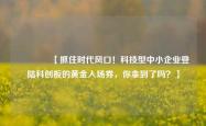 🔥【抓住时代风口！科技型中小企业登陆科创板的黄金入场券，你拿到了吗？】
