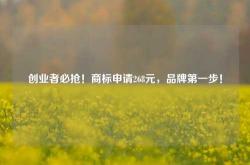 创业者必抢！商标申请268元，品牌第一步！