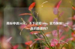 商标申请268元，不下证赔1000，官方保障！——真的靠谱吗？