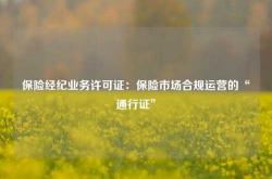 保险经纪业务许可证：保险市场合规运营的“通行证”