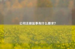 公司注册监事有什么要求？