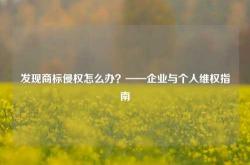 发现商标侵权怎么办？——企业与个人维权指南