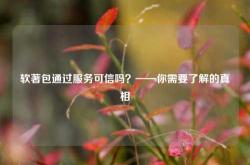 软著包通过服务可信吗？——你需要了解的真相