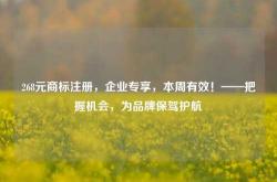 268元商标注册，企业专享，本周有效！——把握机会，为品牌保驾护航