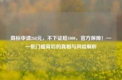 商标申请268元，不下证赔1000，官方保障！——低门槛背后的真相与风险解析
