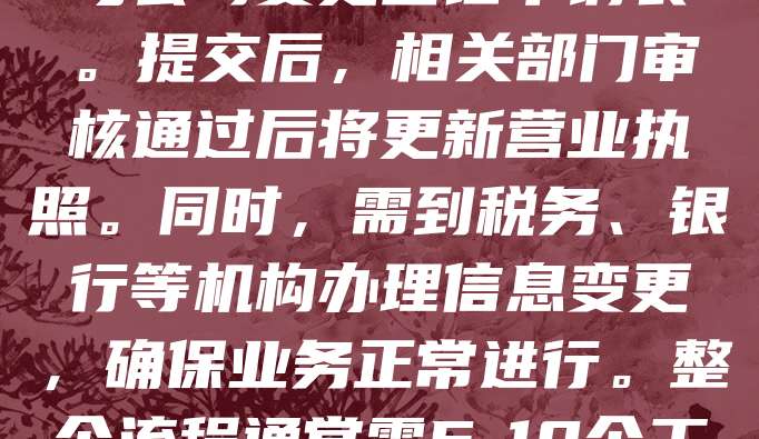 公司注册后如需变更地址，应先向工商行政管理部门提交变更申请。准备好公司章程修正案、股东会或董事会决议、新址租赁合同等材料，填写公司变更登记申请表。提交后，相关部门审核通过后将更新营业执照。同时，需到税务、银行等机构办理信息变更，确保业务正常进行。整个流程通常需5-10个工作日。建议提前咨询当地工商局，了解具体要求，避免遗漏材料，提高效率。及时变更地址有助于保持公司信息准确，符合法规要求。