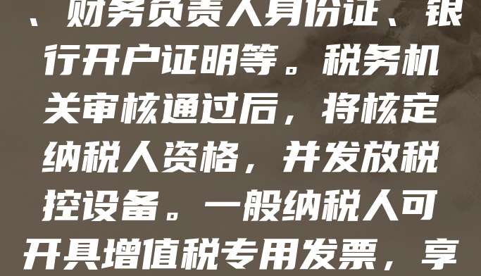 公司注册后，若需申请一般纳税人资格，应向主管税务机关提交增值税一般纳税人申请表及相关资料，如营业执照、财务负责人身份证、银行开户证明等。税务机关审核通过后，将核定纳税人资格，并发放税控设备。一般纳税人可开具增值税专用发票，享受进项税额抵扣政策，有利于企业规模发展和税务合规管理。建议企业尽早申请，以便更好地开展业务。