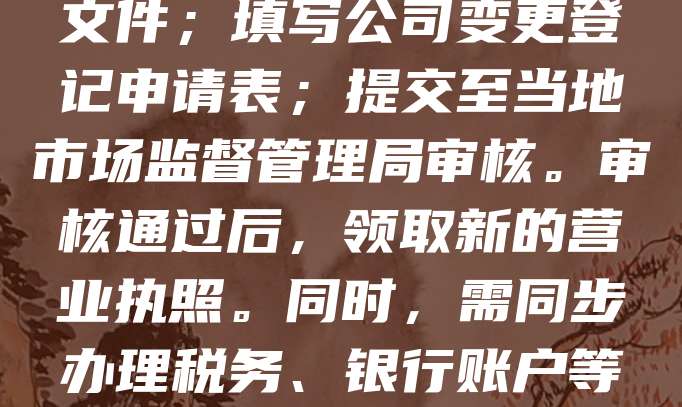 公司注册后如需变更地址，应首先向工商行政管理部门提交变更申请，并提供新地址的相关证明材料。变更流程包括：准备公司章程修正案、股东会决议、新址租赁合同或产权证明等文件；填写公司变更登记申请表；提交至当地市场监督管理局审核。审核通过后，领取新的营业执照。同时，需同步办理税务、银行账户等信息的变更。整个过程通常需5-10个工作日，具体时间视地区政策而定。建议提前咨询当地相关部门，确保材料齐全，避免延误。变更地址后，公司应依法公告，确保业务正常开展。